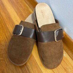 Old Navy Men's Brown Suede Loafers with Buckle